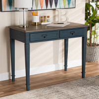 Baxton Studio CHR4VM/M B-CA-Blue Spruce-Desk Dauphine French Provincial Spruce Blue Accent Writing Desk